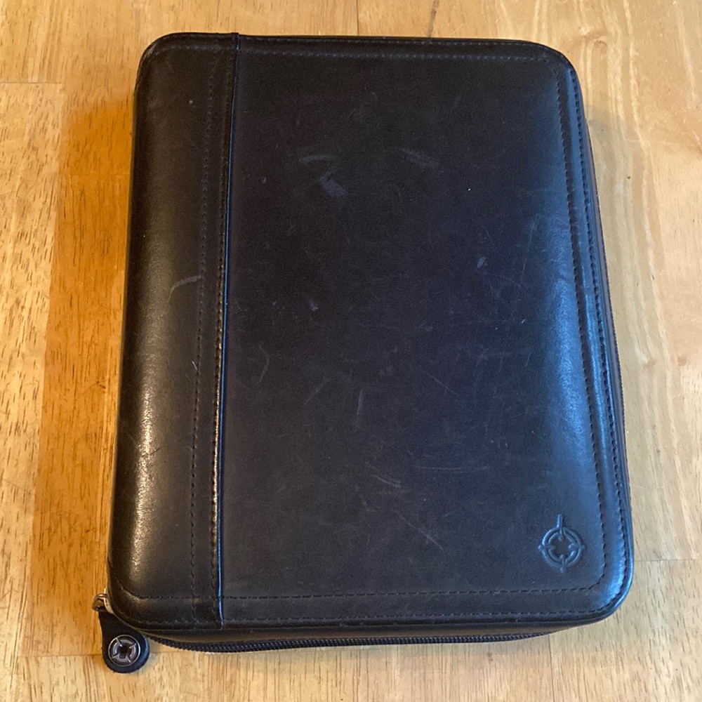 Vintage Franklin Covey Leather 7 Ring Binder Organizer 7x10x2.5